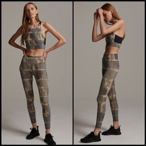 Varley Luna Legging in Golden Tie Dye Mid-Rise Waist Yoga Active Size Small - Picture 1 of 7